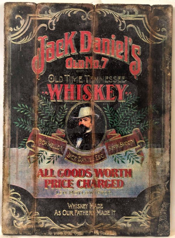 Cuadro de madera vintage JACK DANIELS Inicio Bebidas Cuadros Vintage