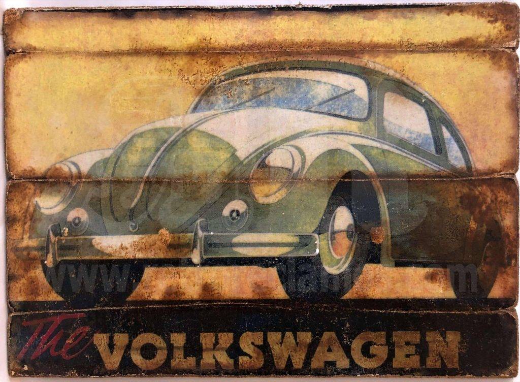 Cuadro de madera vintage VOLKSWAGEN Motor Cuadros Vintage