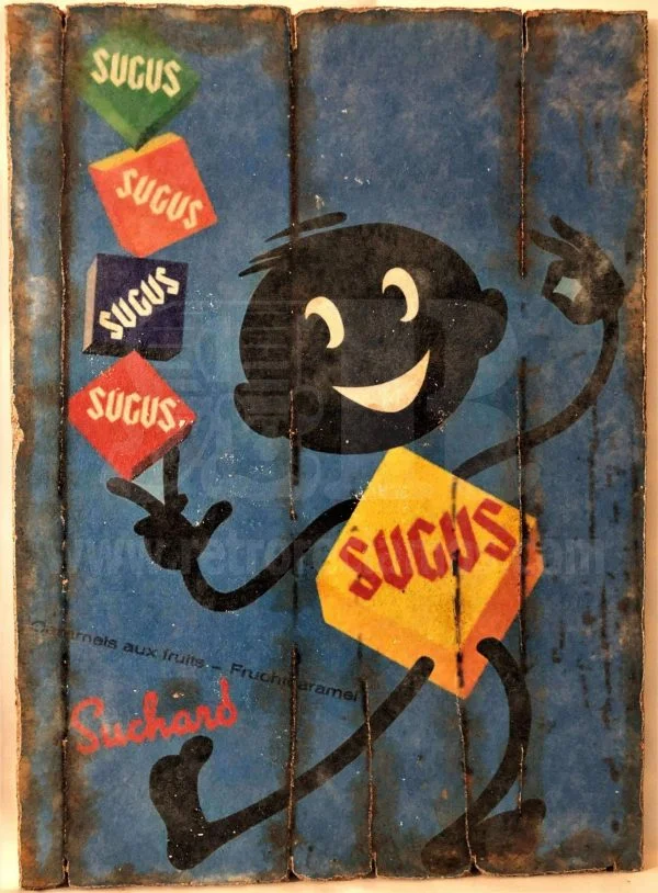 Cuadro de madera vintage SUGUS Anuncios Cuadros Vintage